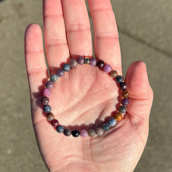 Stone Cache Gemstone Mini Bracelet "Ruby Sapphire"