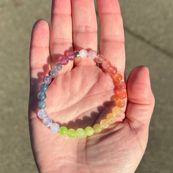 Stone Cache Gemstone Mini Bracelet "Pastel Rainbow"