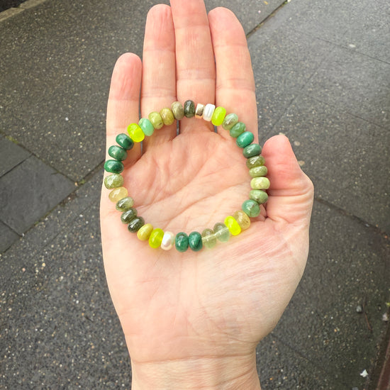 Stone Cache Gemstone Chunky Bracelet "Serpentine"