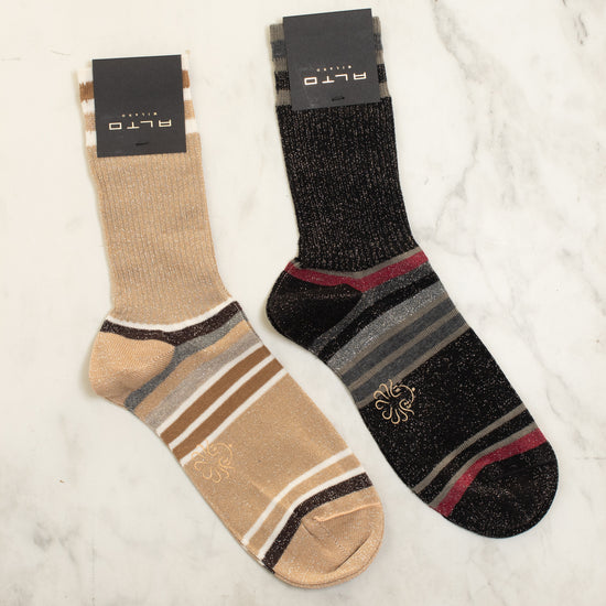 Alto Milano Sparkle Stripe Socks