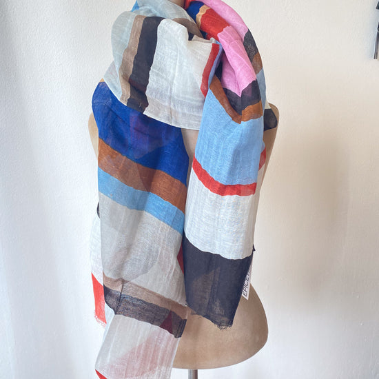 Épice Linen & Cotton Color Block Scarf/Stole