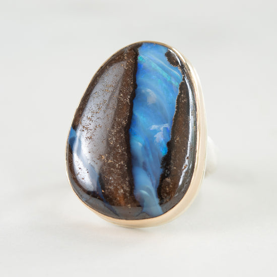 Jamie Joseph Large Asymmetrical Boulder Opal Ring