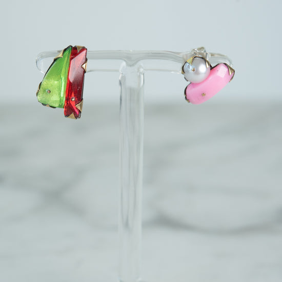 Nikki Couppee Small Mismatched Studs (lime, red, pink)