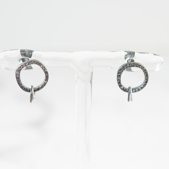 Rosa Maria "Bo Unity" Oxidized Silver and Cognac Diamond Studs