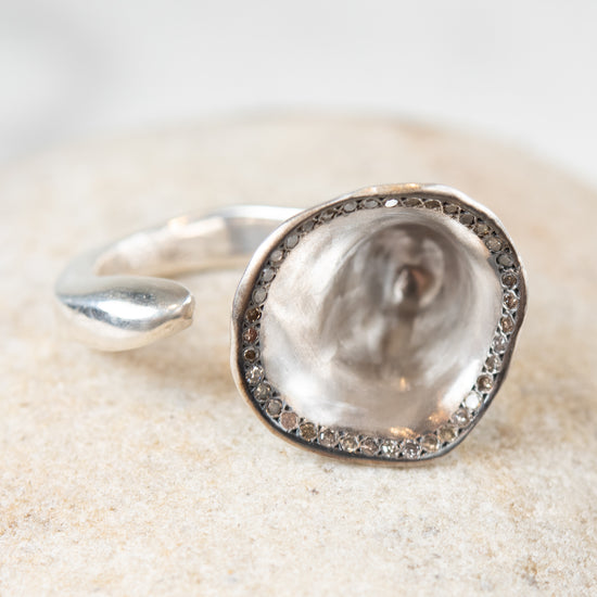 Rosa Maria "Saxo" Silver and Cognac Diamond Ring