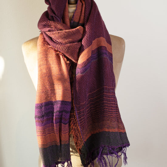 Tamaki Niim Roots Scarf (terra cotta, orange, plums)