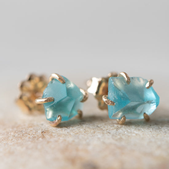 Variance Objects Apatite 14K Gold Stud Earrings