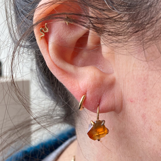 Variance Objects Citrine 14K Gold Hook Earrings