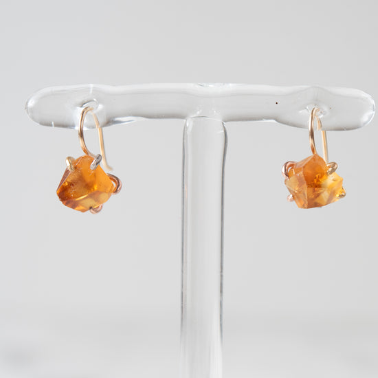 Variance Objects Citrine 14K Gold Hook Earrings