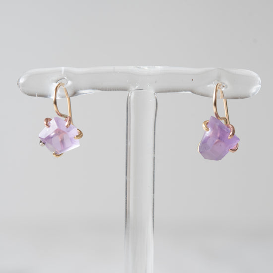 Variance Objects Amethyst 14K Gold Hook Earrings