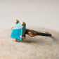 Variance Objects Turquoise Ring w/Gold Setting & Oxidized Silver Band