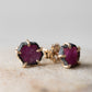 Variance Objects Medium Dark Ruby 14K Gold Stud Earrings